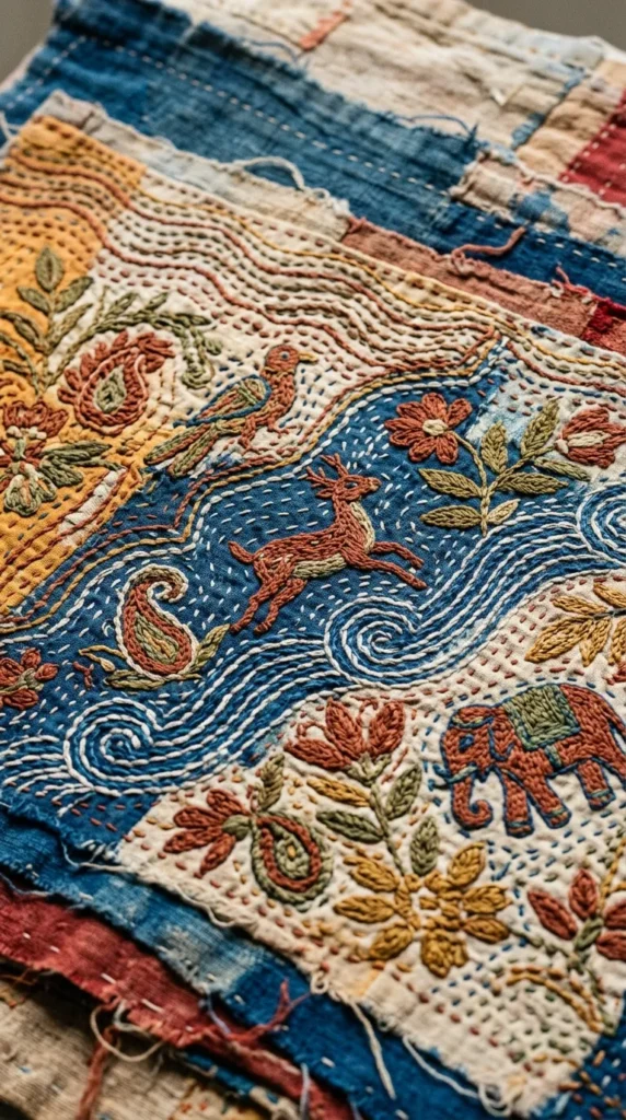 Kantha Running Stitch Layers