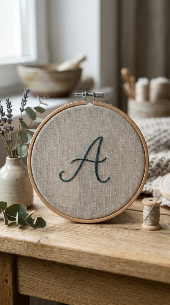 Monogram Letter Hoop