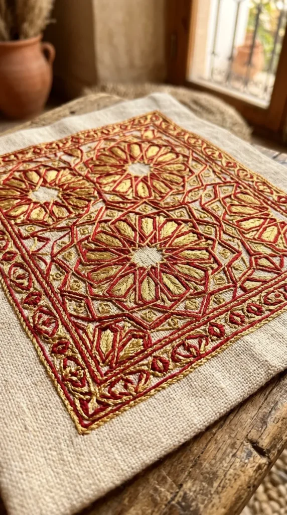 Moroccan Geometric Stitch Art