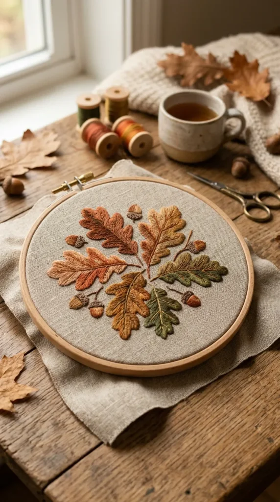 Oak Leaf Autumn Stitching