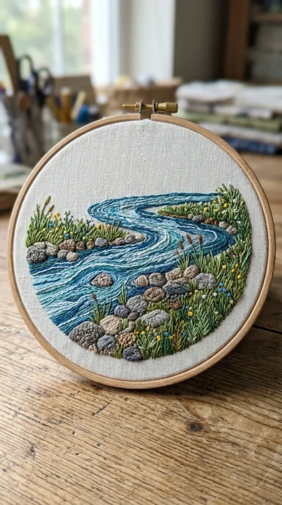 River and Stone Scene