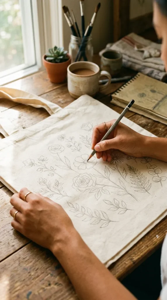 Sketch Your Floral Design Lightly
