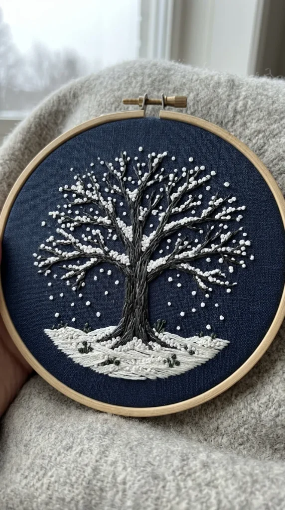 Snowy Tree Winter Scene