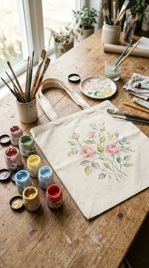 how to customize a tote bag with paint

