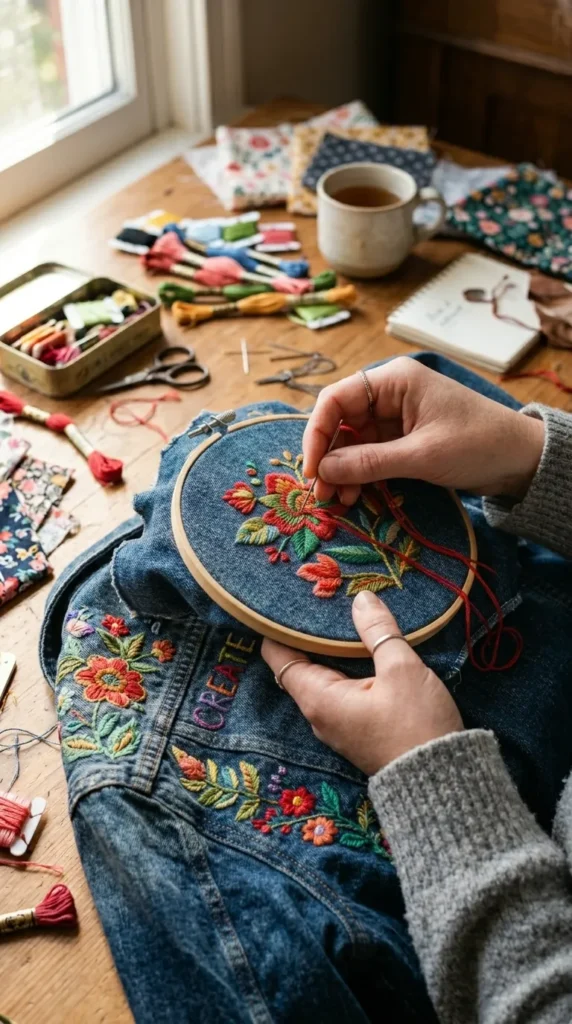 how to embroider on clothes by hand