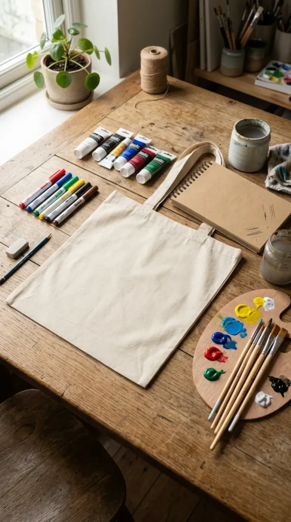 how to paint a tote bag