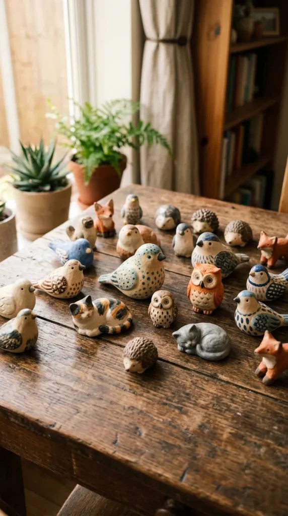 Animal-Shaped Clay Figurines