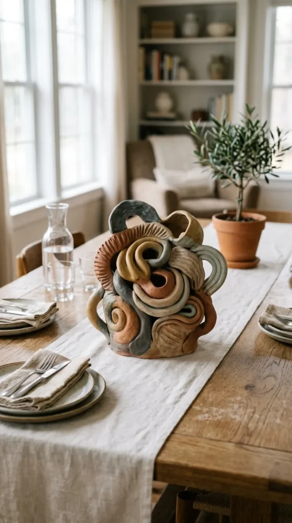 Clay Centerpiece Sculpture