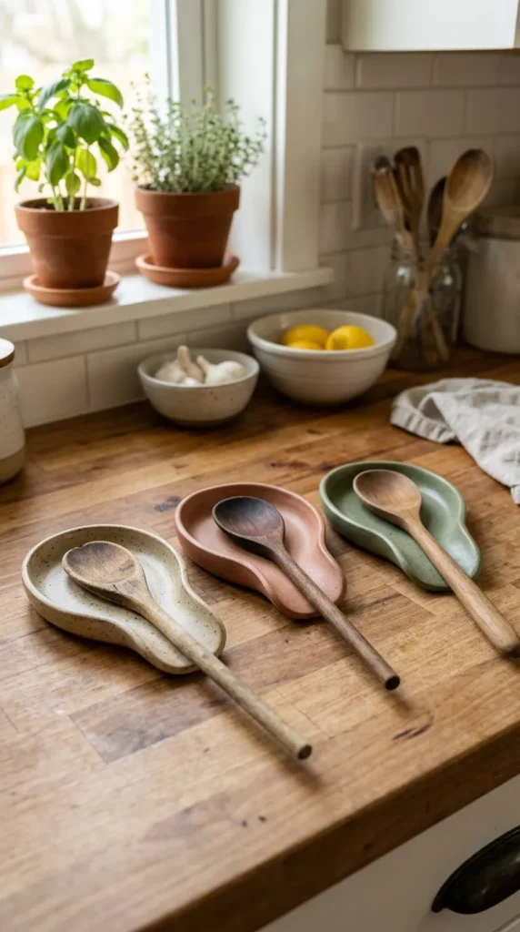 Clay Spoon Rests for Kitchen Use