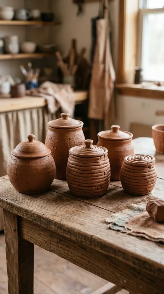 Coiled Storage Jars with Lids
