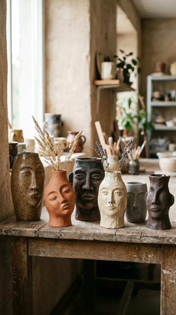 Face Sculpture Vases