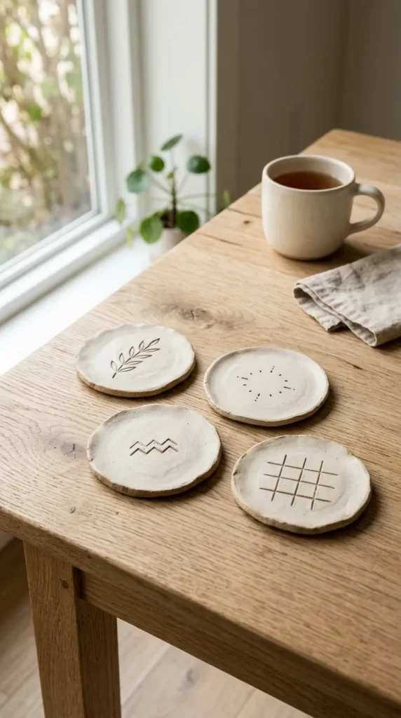 Flat Clay Coasters
