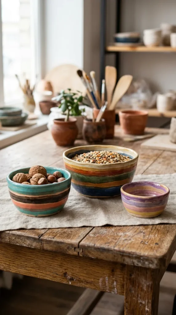 Layered Color Clay Bowls