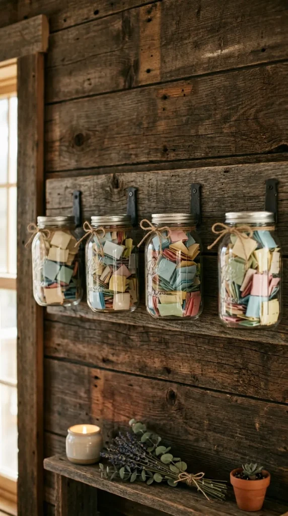 Mason Jar Prayer Note Wall