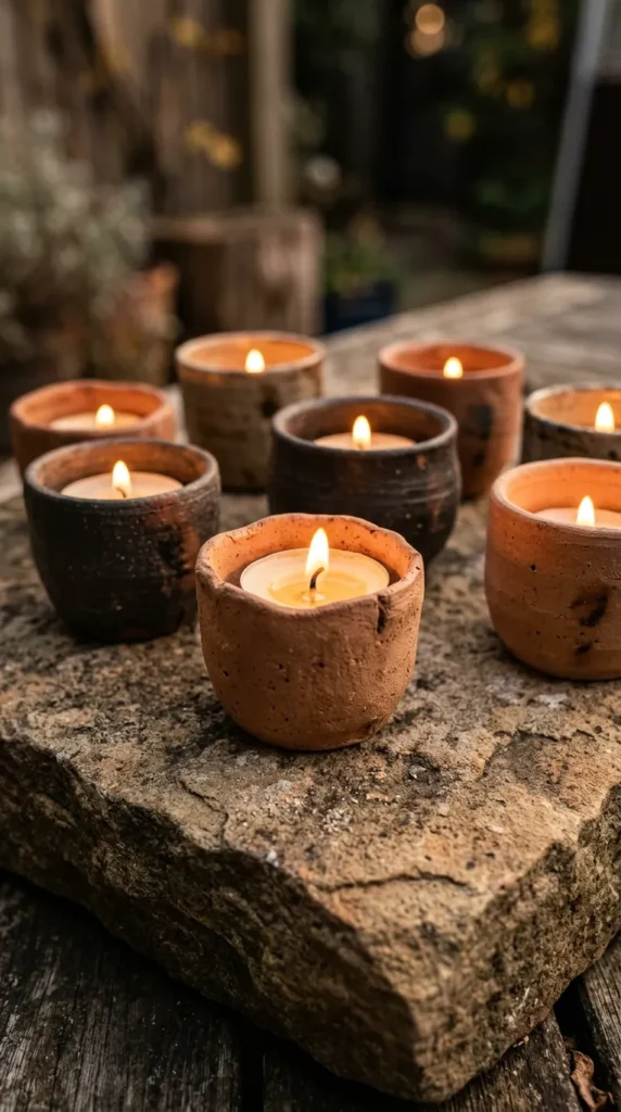 Mini Clay Tea Light Cups