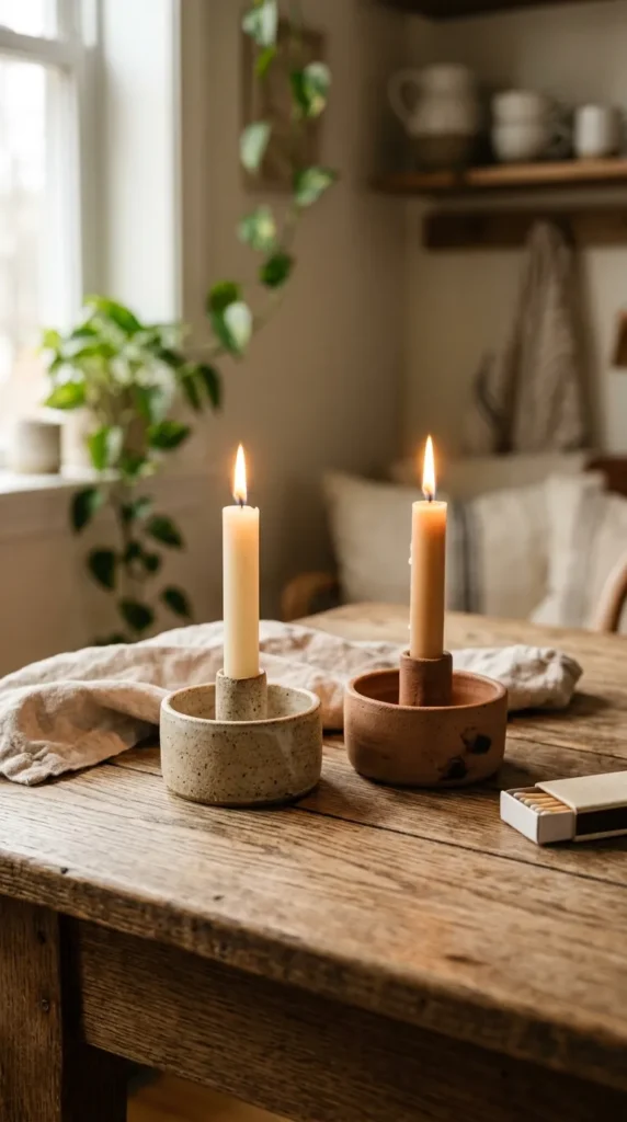 Clay Candle Holders