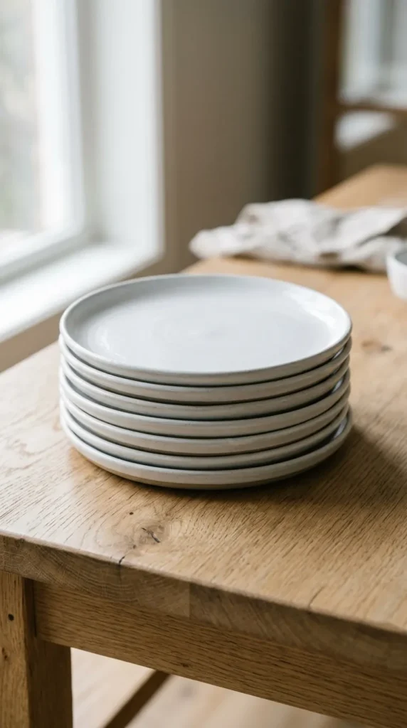 Minimalist White Clay Plates