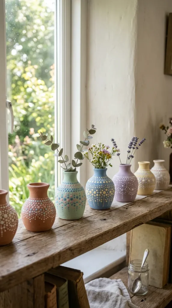 Painted Dot Vases