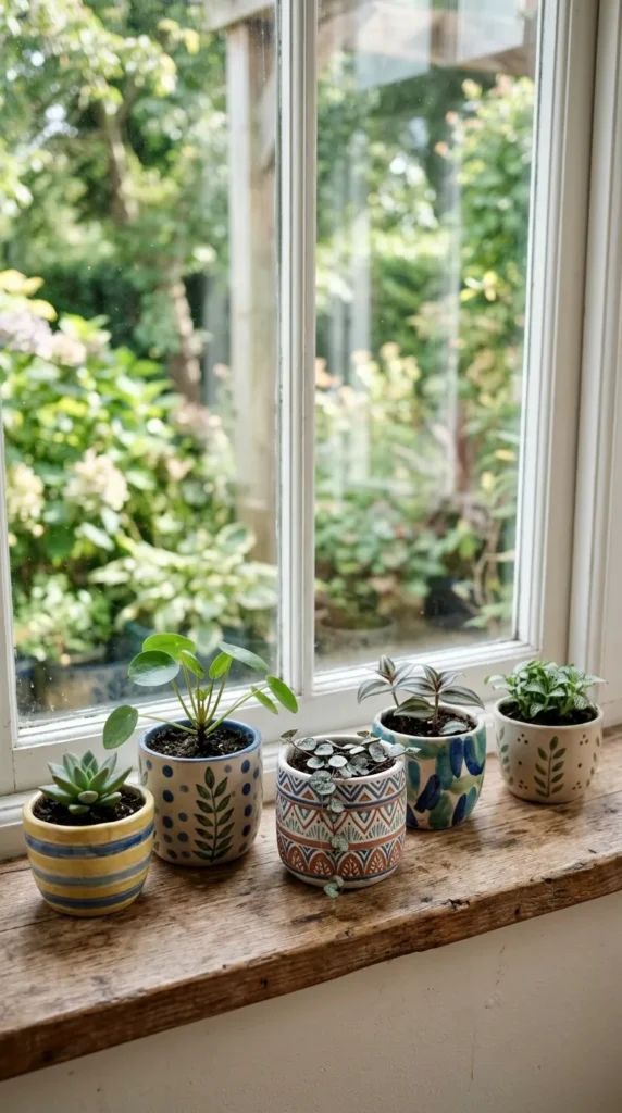 Painted Pattern Plant Pots