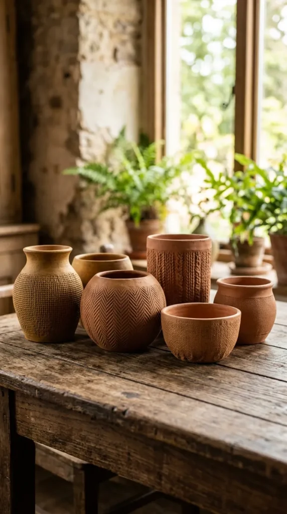 Pressed Fabric Texture Pots