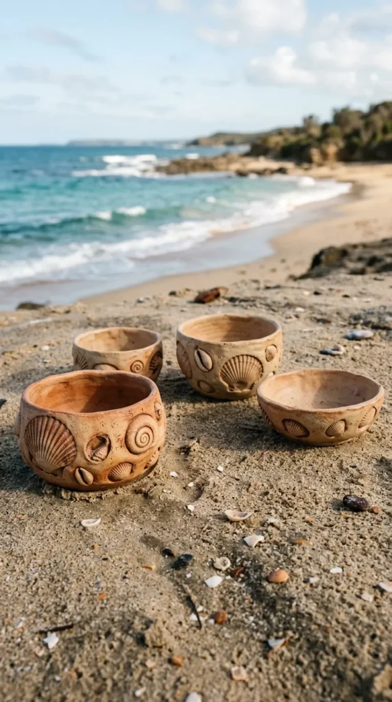 Shell-Pressed Decorative Bowls