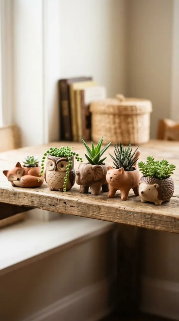Small Clay Animal Planters