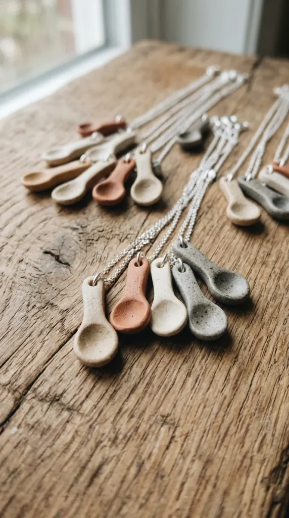 Small Clay Spoon Pendants