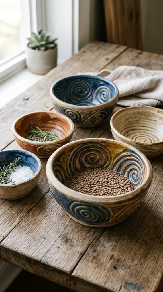 Spiral Clay Bowls