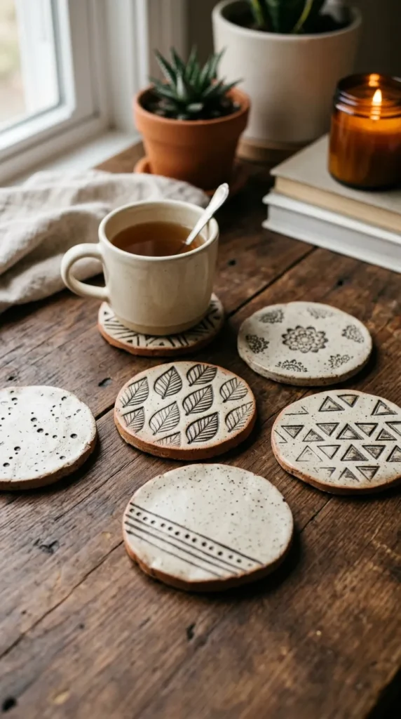 Stamped Pattern Coasters