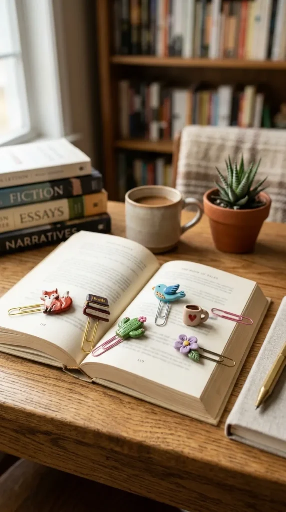 Tiny Clay Bookmark Charms