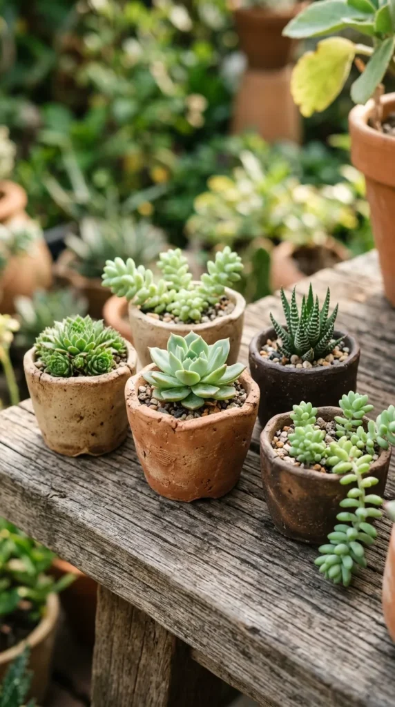 Tiny Succulent Clay Planters